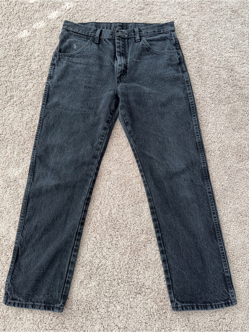 Vintage Rustler Faded Black Acid Wash Jeans 32x30 Regular Straight Leg